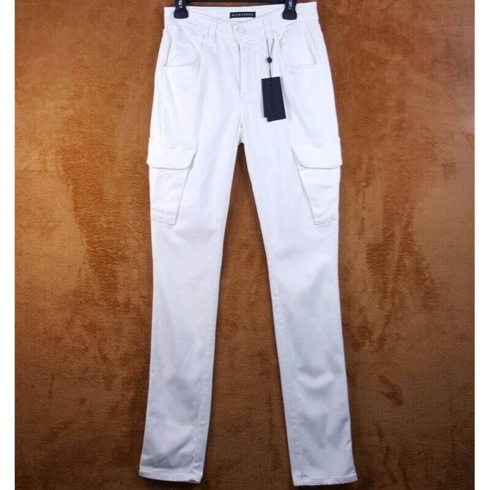 MONFRERE Mens Jeans Size 29 White Skinny Cargo Stretch Denim PRESTON BLANC $228